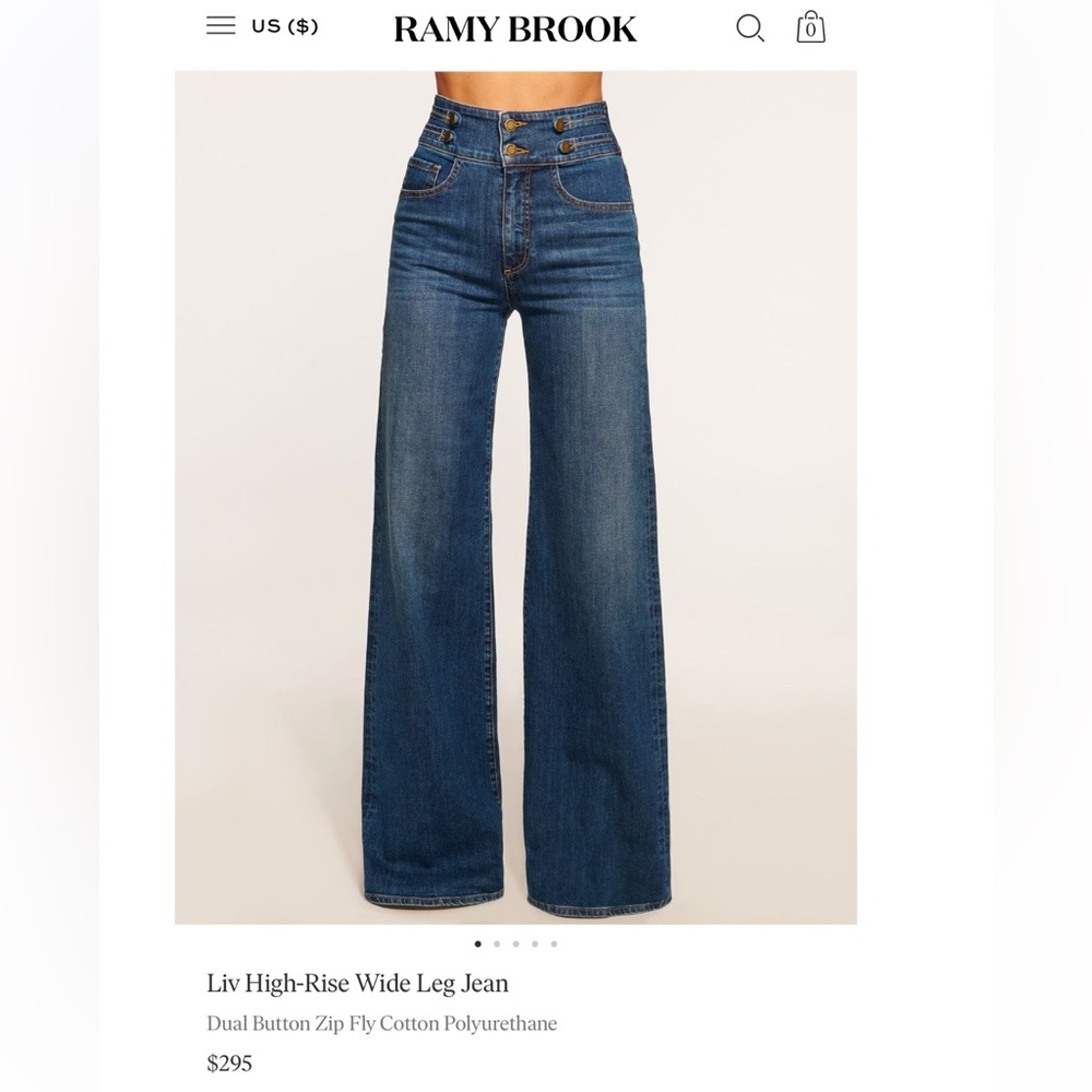 Ramy Brook Liv High-Rise Wide Leg Jeans